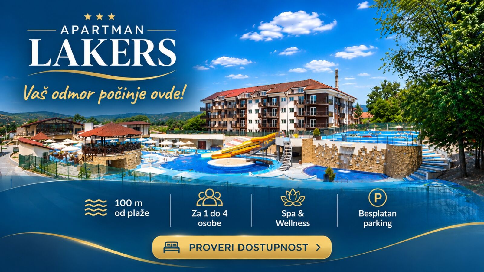 Apartman Lakers — Vaš odmor počinje ovde! 100m od plaže, za 1 do 4 osobe, Spa & Wellness, besplatan parking